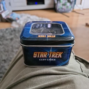 Star Trek Enterprise Insignia Cuff Links In Tin Box - Picture 1 of 9