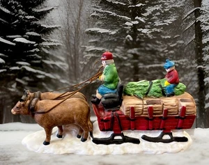 Dept 56 Heritage Village “Ox Sled”Porcelain Accessory #5951-0 with Box Mint - Picture 1 of 8