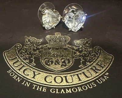 Juicy Couture Vintage Heart Stud Earrings, CZ No Box - Image 1 of 4
