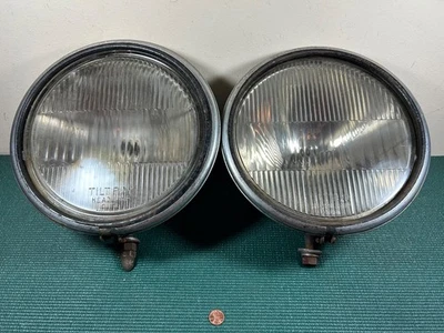 RARO PAR DE FAROS CROMADOS GUÍA GRANDE VINTAGE AÑOS 30 COCHE O CAMIÓN Foto 1 de 4