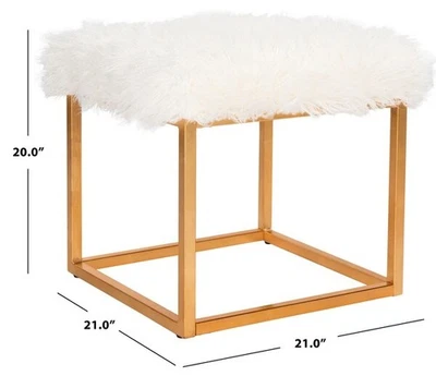 Safavieh ROWAN SQUARE OTTOMAN, Reduced Price 2172768144 FOX6288C - Image 1 of 4