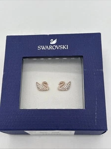 AUTHENTIC SWAROVSKI Swan Pierced Earrings Mini 5450929 Open Box - Picture 1 of 4