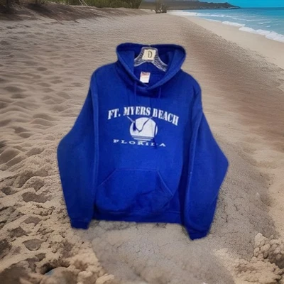 Sudadera con Capucha Vintage Años 90 Adulto Grande Fort Myers Beach Florida Desteñida Retro Gráfico Foto 1 de 4