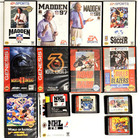 Sega Genesis Game Lot Bundle 13 Games Mortal Kombat 2 & 3, Madden, X-Men, Soccer