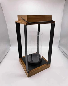 BONTURI CASA HOME DECORATION Lanterna Metallo Legno H 38 Cm 19,5 x 19,5 Cm Nero - Imagen 1 de 1