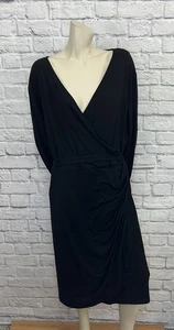 NEMIDOR DAMEN SCHWARZES LANGARM SURPLICE KLEID GRÖSSE 26 - Bild 1 von 5