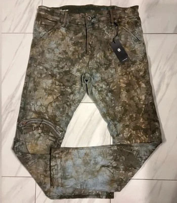 G-Star Raw Men's 5620 Knee Zip Skinny Jeans Green Brown Blue $290 New - Image 1 of 4