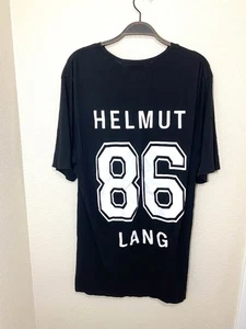 Helmut Lang Crewneck shirt 86 Varsity Black Cotton Mens Large - Picture 1 of 3