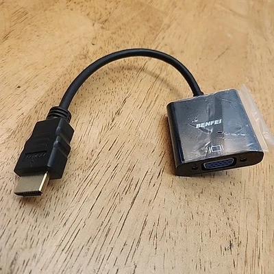 Benfei HDMI to VGA Gold-Plated HDMI to VGA Adapter (Male to Female) for Computer - Image 1 of 4