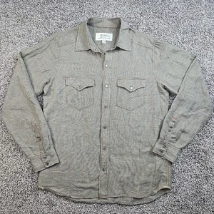 Ryan Michael Shirt Mens Medium Silk Linen Houndstooth Western Rockabilly Snap - Picture 1 of 9