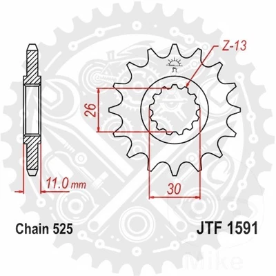 JT Front Sprocket 15/525 Pitch :525 Teeth Fits Yamaha XTZ 700 Tenere 2019-2025 - Image 1 of 4