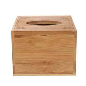 1 Stück Holz Tissue Box Quadratisch Bambus Schreibtisch Papier Box Abdeckung Servietten Halter für - Bild 1 von 12