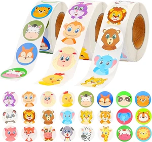Adesivi per Ricompensa Animali, 1500 Pz Adesivi per Bambini Rotonde, Etichette A - Foto 1 di 12