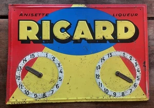 Ancienne Plaque Tole Compteur petanque RICARD boule concours marseille 45x32cm - Picture 1 of 7