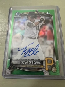 2025 Bowman Chrome Tsung-Che Cheng /99 1st Bowman Auto Green #CPA-TC - Picture 1 of 3