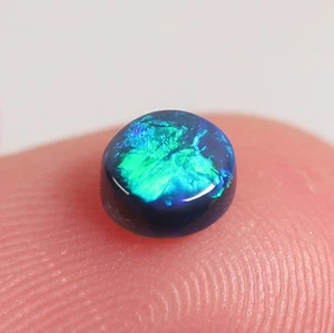 Natural Australian Black Opal 2 ct, Solid Lightning Ridge Opal 4.7 x 4.8 mm - Picture 1 of 4