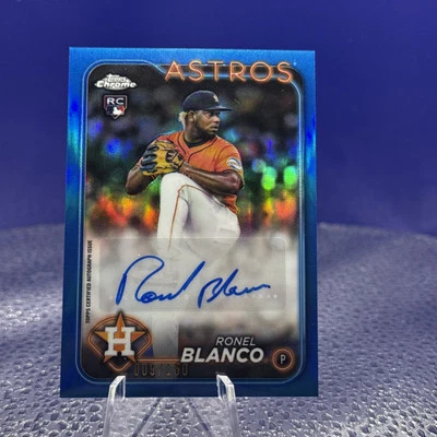2024 Topps Chrome Update Ronel Blanco RC ROOKIE Blue Refractor AUTO /150 Astros - Image 1 of 4
