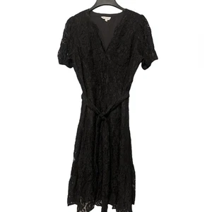 Nanette Lepore Women’s Eyelet Button Front Lace Dress Size 14 Black - Picture 1 of 7