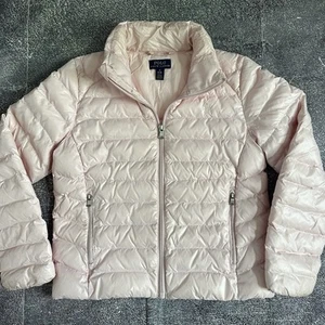 Girl's Polo Ralph Lauren Pastel Pink Insulated Puffer Bomber Jacket Sz M (8-10) - Picture 1 of 4