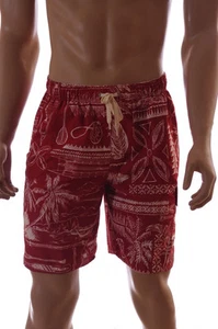Pantalones cortos de tabla de natación rojos Croft & Barrow para hombre palmera 28 pequeños NUEVOS - Imagen 1 de 2