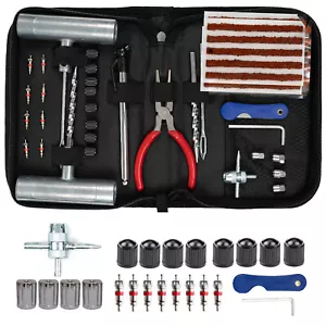 Tire Repair Kit Plug Car Truck Motorcycle Home DIY Flat Puncture Patch Tool Set - Picture 1 of 8