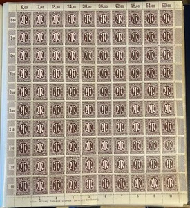 1945 Ocupación aliada Alemania hoja completa 60pf SGA33 Michel 33 Perf 11 - Imagen 1 de 1