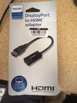 Philips Display Port to HDMI Adapter - Black. Brand new (Open Package) - Image 1 of 2