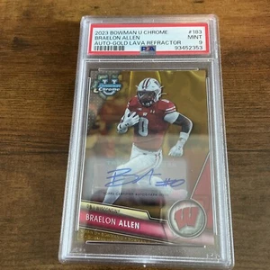 Israelon Allen 2023 Bowman Chrome U Gold Lava Auto Ref 9/50 PSA 9! - Bild 1 von 4