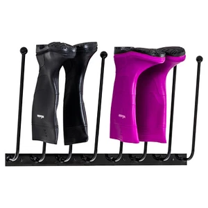 Woodside Wall Mounted 4 Pair Wellington Boot Rack Indoor/Outdoor Shoe Storage - Picture 1 of 5