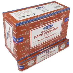Satya Dark Cinnamon Agarbatti Räucherstäbchen 15 Gramm x 12 Packungen 180gm im Karton - Bild 1 von 5