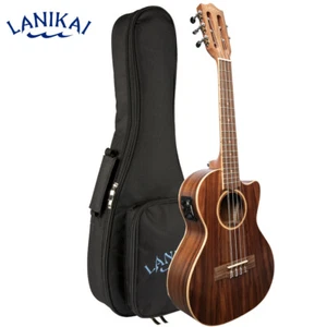 Lanikai ACST-5CET Acacia Solid Top 5 String Cutaway Electric Tenor Ukulele + Bag - Picture 1 of 3