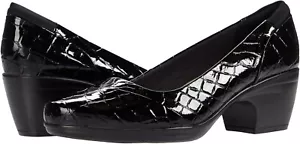 Clarks Emily Alexa Damen-Pump mit Absatz Lack schwarz Kroko US-Größe 6 M - Bild 1 von 1