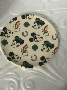 4 St. Patricks Appetizer Plates Disney 6" Mickey Mouse & Minnie - Picture 1 of 14