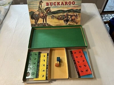 Vintage 1947 Milton Bradley Buckaroo Cowboy Roundup Board Game-Near Complete - Image 1 of 4