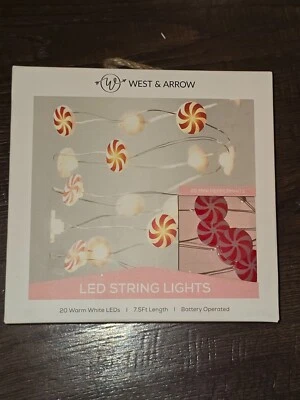 Juego de Mini Luces Cadena Fiesta Navidad 20 LED Nuevo Funciona con Pilas Menta Foto 1 de 4