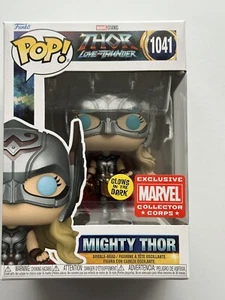 Funko POP Love & Thunder MIGHTY THOR #1041 GITD w/PROTECTOR Shirt Pin & Decal - Picture 1 of 10