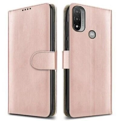 Rose For Moto G54 E20 G15 E15 E14 G05 G34 Case Leather Wallet Stand Phone Cover - Image 1 of 4