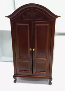 DOLLHOUSE MINIATURE WARDROBE ARMOIRE 1:12 SCALE - Picture 1 of 8