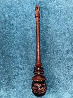 Mexican Wood Molinillo Whisk Frother Hot Chocolate Stirrer Handmade 12" Vtg #Z - Image 1 of 4