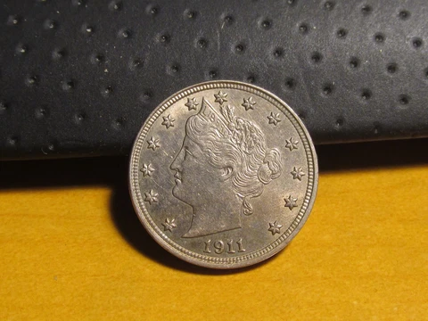 1911 Liberty Nickel, V Nickel. Uncirculated. Lightly cleaned. Well Struck Cover
