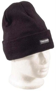 3M Thinsulate Acrylic Beanie Black Fine Knit Thermal Winter Ski Hat Watch Cap - Picture 1 of 5