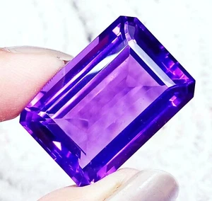 Natural Certified Amethyst Emerald Shape 101 Ct Amazing look Loose Gemstone - Picture 1 of 7