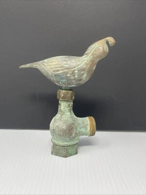 Vtg Antique Brass Faucet Quail Original 1930's Plumbing Fixture Spigot Art Deco - Image 1 of 4