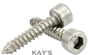 SOCKET CAP SELF TAPPING SCREWS A2 STAINLESS STEEL ALLEN KEY TAPPERS No.10/4.8mmØ - Picture 1 of 2