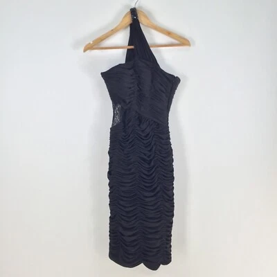 Vestido de noche George para mujer talla UK 10 aus 8 negro ceñido al cuerpo un hombro 087162 Foto 1 de 4