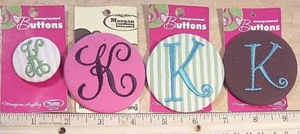 K - INITIAL 4 MONOGRAMMED LETTER PIN PINBACK BUTTON 2.5" & 1.5" Badge Morgan USA - Picture 1 of 5