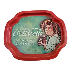 Vintage Coca-Cola Blechteller 7,5 x 6,25" *LESEN* - Bild 1 von 4
