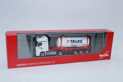 Herpa 316002 MB Actros Bigspace 18 Camión Con Contenedor Talke 1:87 H0 NUEVO - Imagen 1 de 4