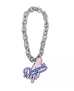 MLB Los Angeles Dodgers 3D Fan Chain Necklace Foam (Silver) - Picture 1 of 3
