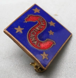 WWII 2nd Marine Division Guadalcanal DI Unit Crest Pin RARE PATCH TYPE - Picture 1 of 2